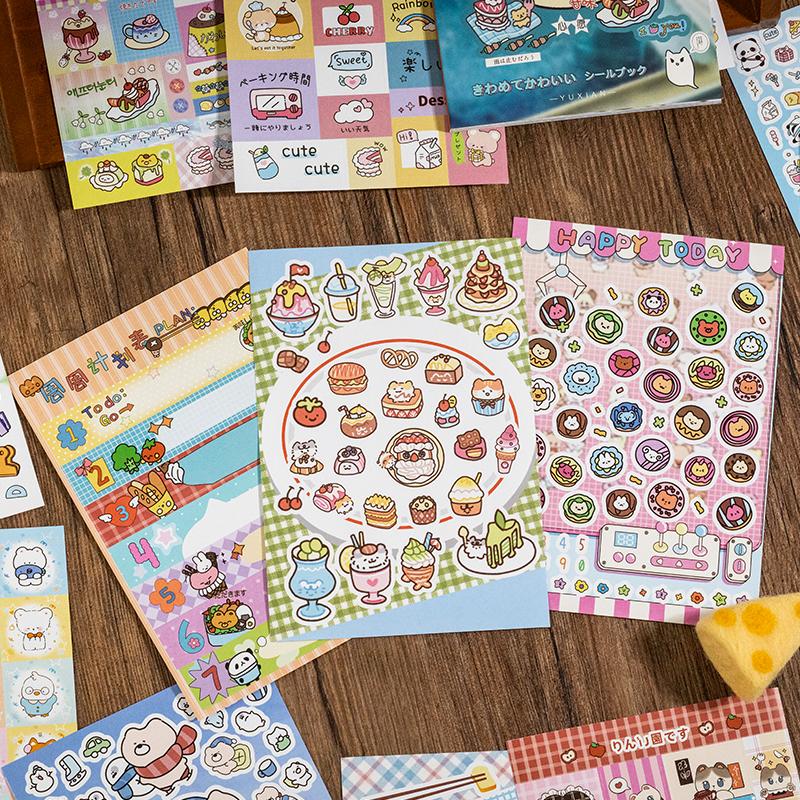 MINKYS New 20 sheets/Piece Cartoon Decorative Sticker Book for Scrapbooking DIY Journal Sticker Cute Stationery Kids Gift