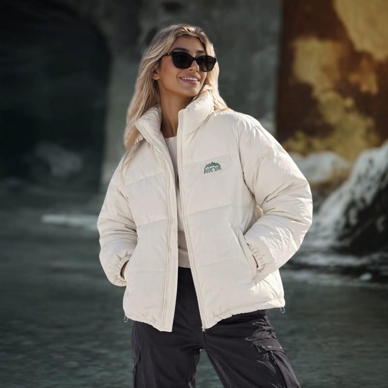 Womens Winter Puffer Coat Loose Fit Thick Warm Casual College Style Cotton Jacket