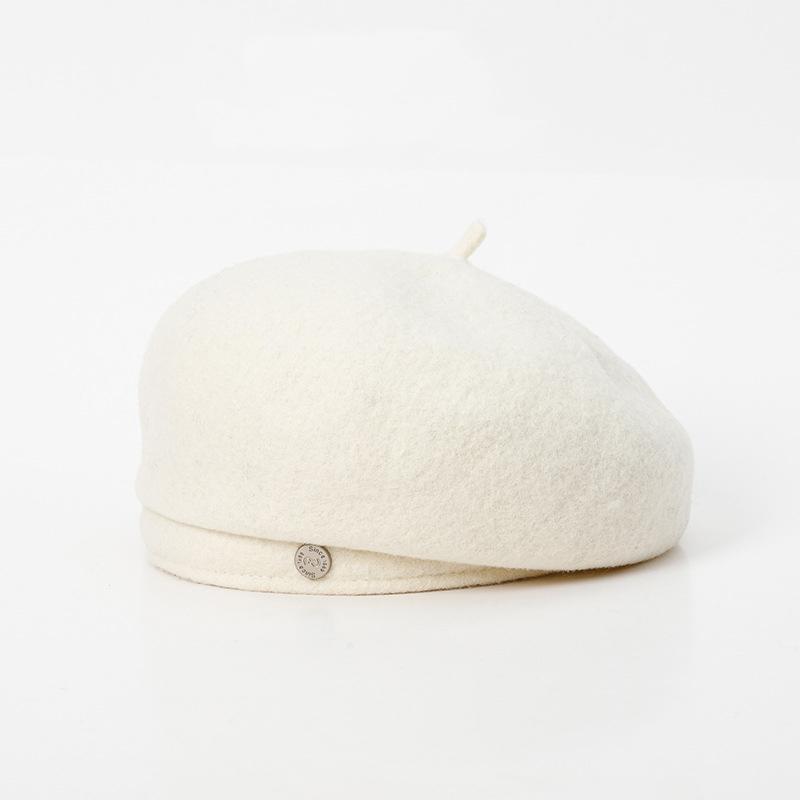 Осенняя шерстяная восьмиугольная ракушка с большой головой, круглая женская ретро-шляпа художника с литературным темпераментом, зимняя теплая повседневная шапка для девочек
