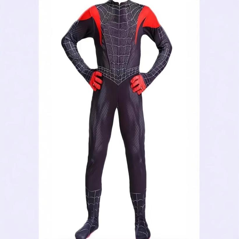 Miles Morales Spider Man Hero Far From Home Black Bodysuit Halloween Adult Cosplay Costume