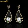Преувеличенные винтажные серьги-капли с цирконом для женщин, модные цветные серьги, ювелирные изделия, подарки на годовщину