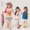 LUSON Children's Cartoon Shoulder Insert T-shirt