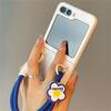 Ins корейский портативный белый чехол с милым цветком и веревкой для Samsung Galaxy Z Flip 5 ZFlip 4 Z Flip6 Flip3 задняя защитная крышка