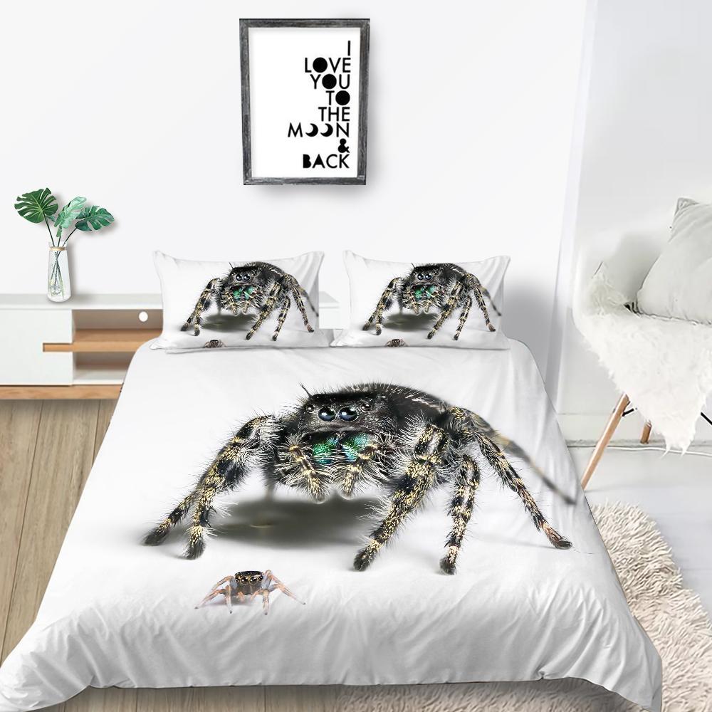 Пододеяльник с наволочкой, комплект постельного белья с 3D принтом паука, модный комплект премиум-класса для мужчин и детей-подростков, роскошный пододеяльник