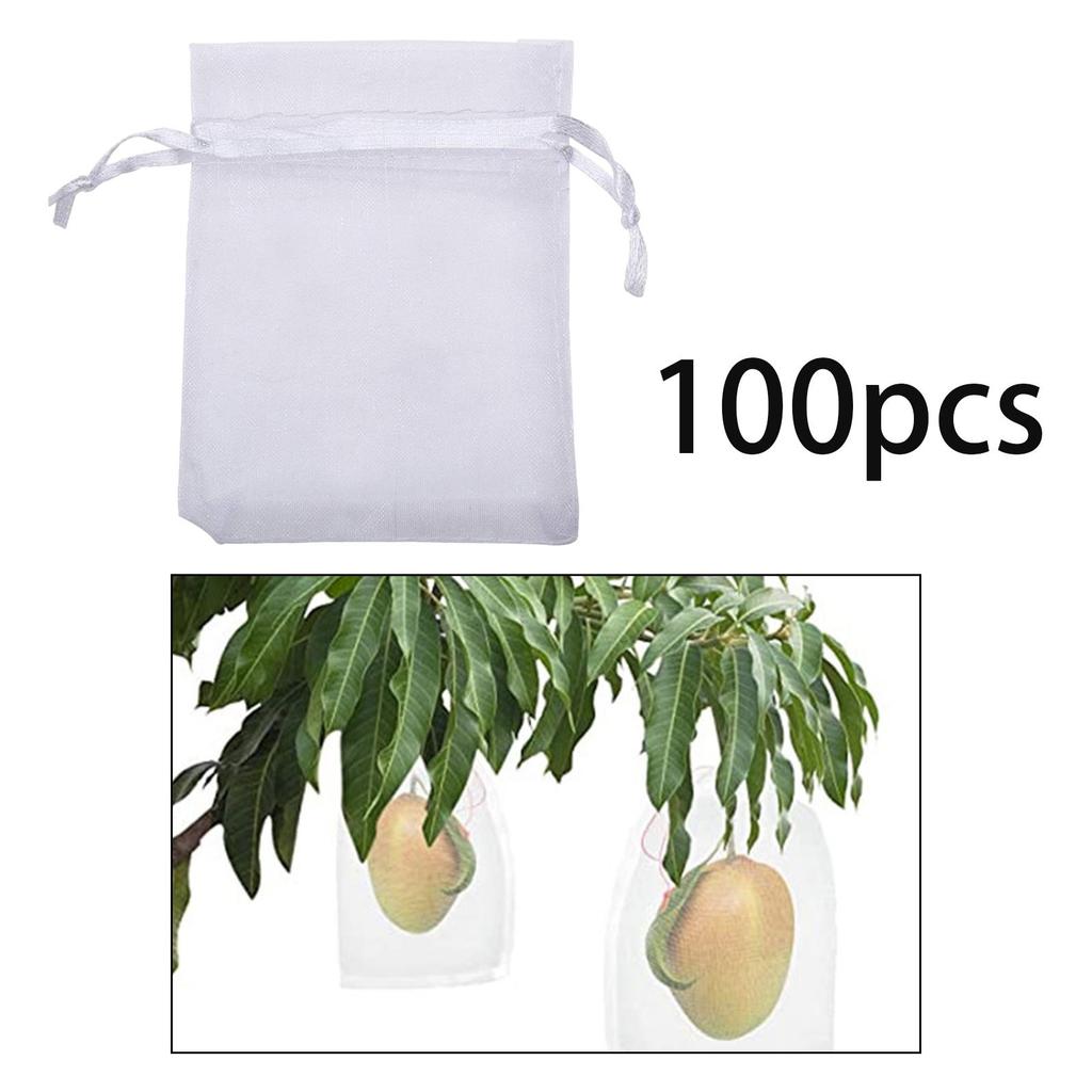 100 Pack Fruit Netting Bags 4x6 inch Fruit Protection Netting Bags Small for Strawberries Berries Mangoes Tomatoes Apples