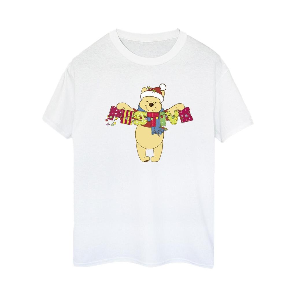Disney Womens/Ladies Winnie The Pooh Festive Cotton Boyfriend T-Shirt
