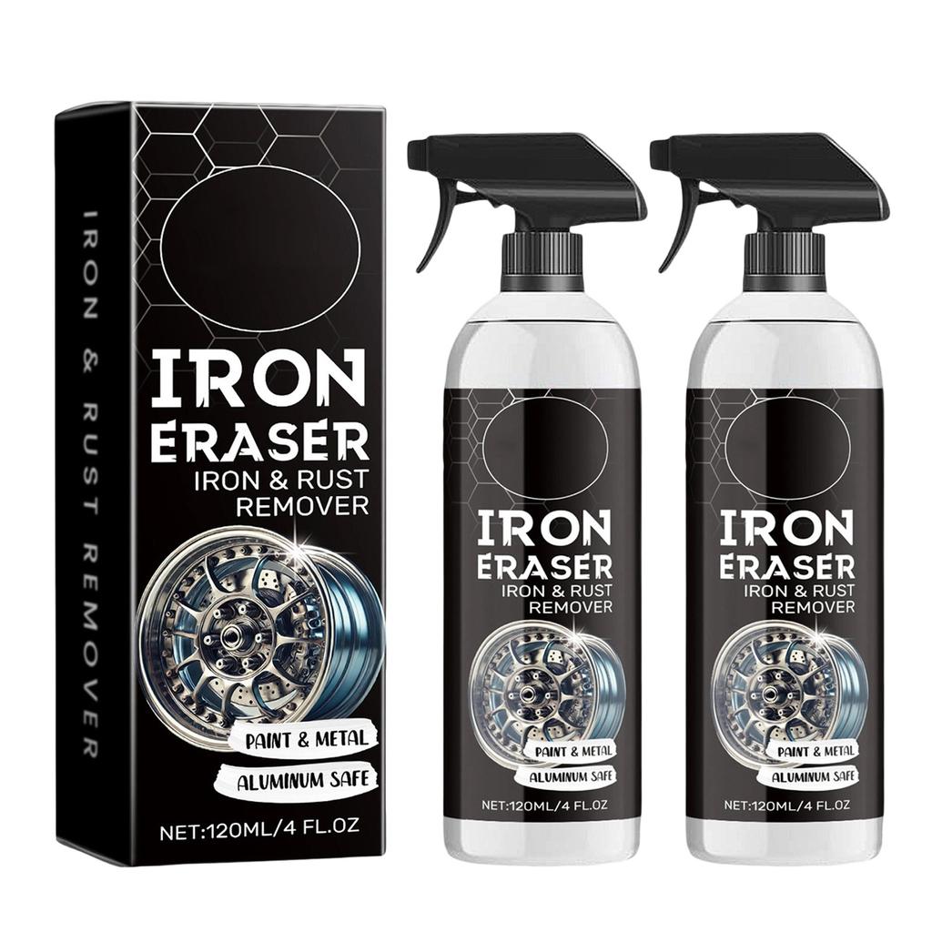 Удалитель ржавчины Iron Eraser, спрей для удаления железа и ржавчины, 120 мл. Безопасен для алюминиевой краски и металлических поверхностей. Эффективное средство для очистки от ржавчины, для автомобильного использования.