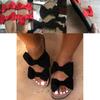 Comfortable Women Ladies Slip On Peep Toe Bow Sliders Flatform Platform Sandals Shoes