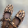 Модные IPPEUM Леопардовые Балетки Туфли Пряжка 2025 Коричневый Черный Винтажные Туфли Балерины