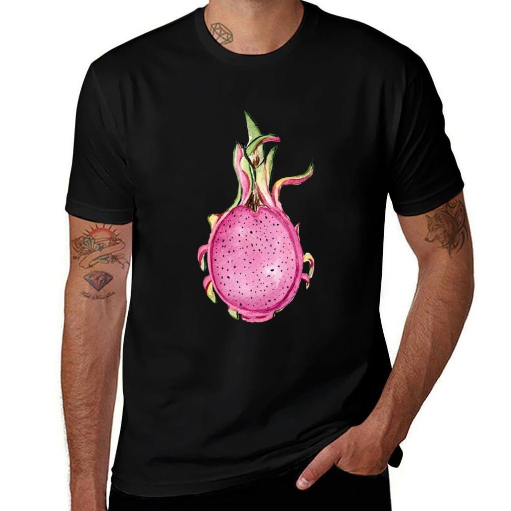 Dragon Fruit In Watercolor Pink Dragon Fruit Tshirt Anime T Shirts Oversize Tshirt