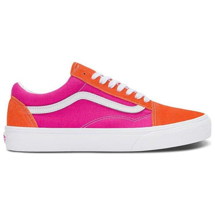 Vans Повседневные низкие кеды для скейтбординга серии Old Skool, унисекс, розовый, оранжевый, белый, VN0A5KRSC31