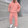 Men's Solid Colour Hooded Long Sleeve Sweatshirt Home Trousers Running Suit