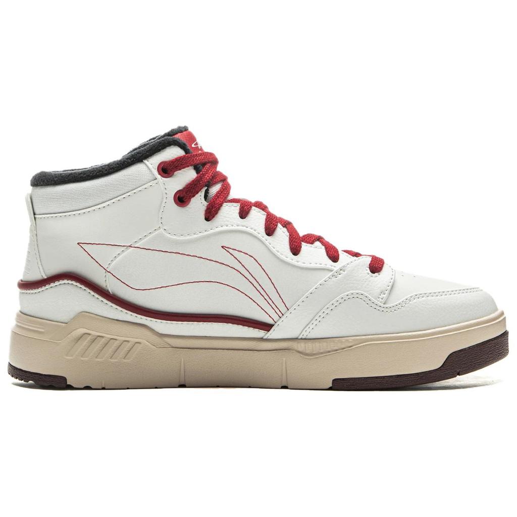 Li Ning Common 80-е MID Износостойкие Дышащие Высокие Скейтбордические Кроссовки Женские AGCV408-3