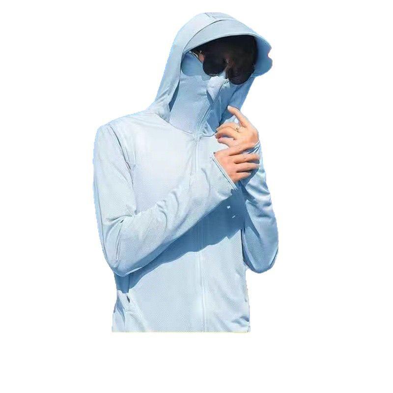 Мужская дышащая куртка с капюшоном из ледяного шелка с защитой от УФ-лучей для рыбалки - Новая летняя коллекция 2025