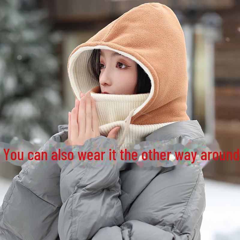 Унисекс зимний комплект из шарфа с шапкой и ветрозащитной лыжной маской для активного отдыха на свежем воздухе