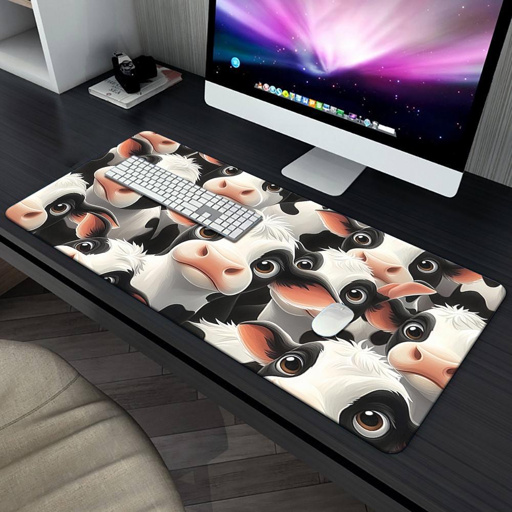 pc Cute Cartoon Cows All Over Printed Mouse Pad Gaming Keyboard Accessories Desk Mat for Office Home