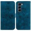 For Infinix Hot 50 5G Case Lily Flower Imprint Leather Phone Cover with Stand