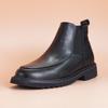 Высококачественные ботинки челси из коровьей кожи, мужские ботинки из натуральной кожи, осенне-зимние ботинки с острым носком в британском стиле, ботинки мартин мужские, ботинки с высоким верхом, короткие ботинки, костюмная кожаная обувь