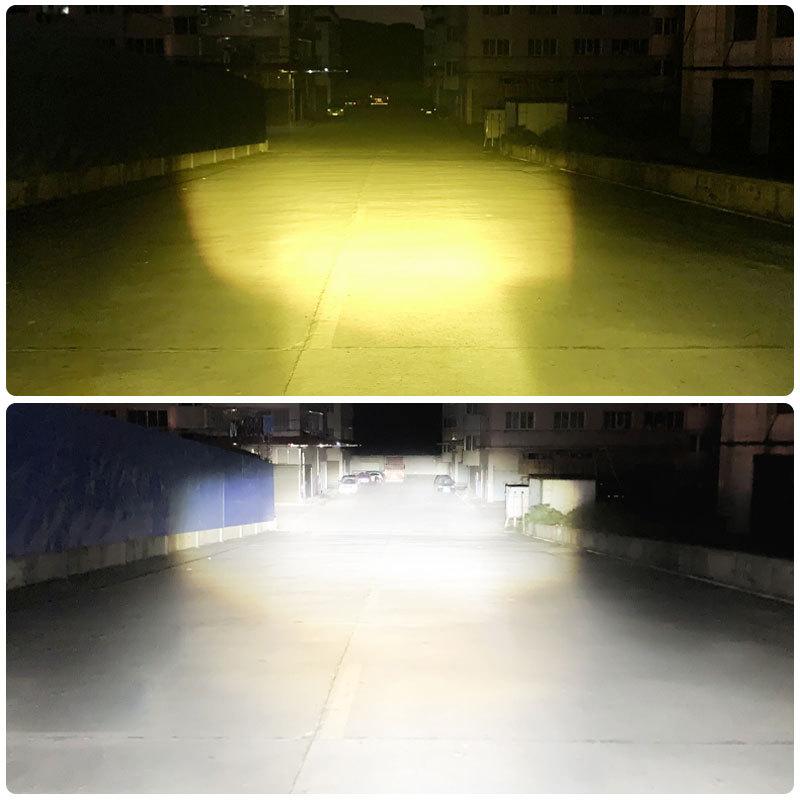 Мотоциклетная светодиодная фара H4 P15D BA20D Желтый и Белый Освещающая Мотоциклетная Линза Прожектор