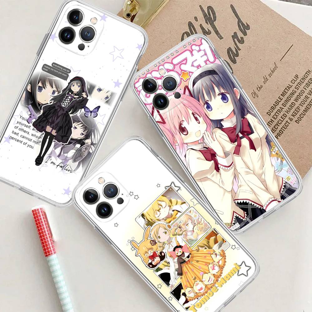 Милый Аниме Puella Magi Madoka Magica Для IPhone 17 16 15 14 13 12 11 Pro Max Plus Mini Чехол Для Прозрачного Чехла