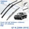 3PCS For Q7 4L 2006-2015 26" 26" 14" Front Rear Wiper Blades Windshield Windscreen Window Cutter Accessories 2009 2010 2011 2012 2013 2014 2015