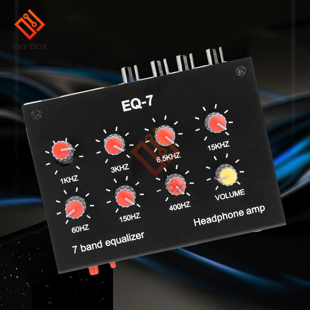EQ-7 Предусилитель Аудиосигнала 7-полосный эквалайзер Регулировка Высоких Средних Низких Звука Школьный Телефон Компьютер Усилитель для Наушников DC US Штекер