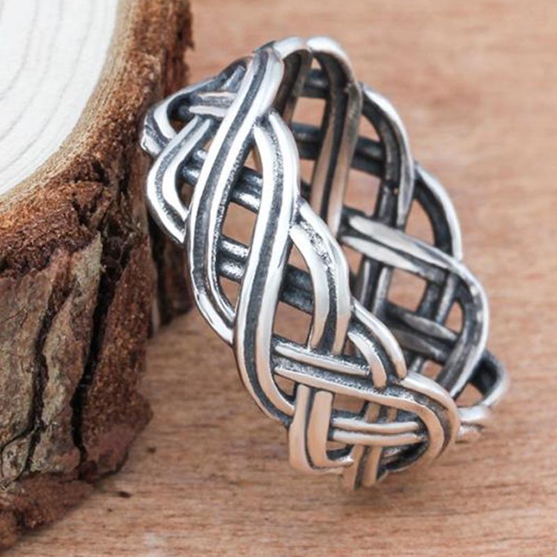 Weiya Wish Antique Style Multi-line Knot Ring - European & American Fashion Jewelry for Celebrations