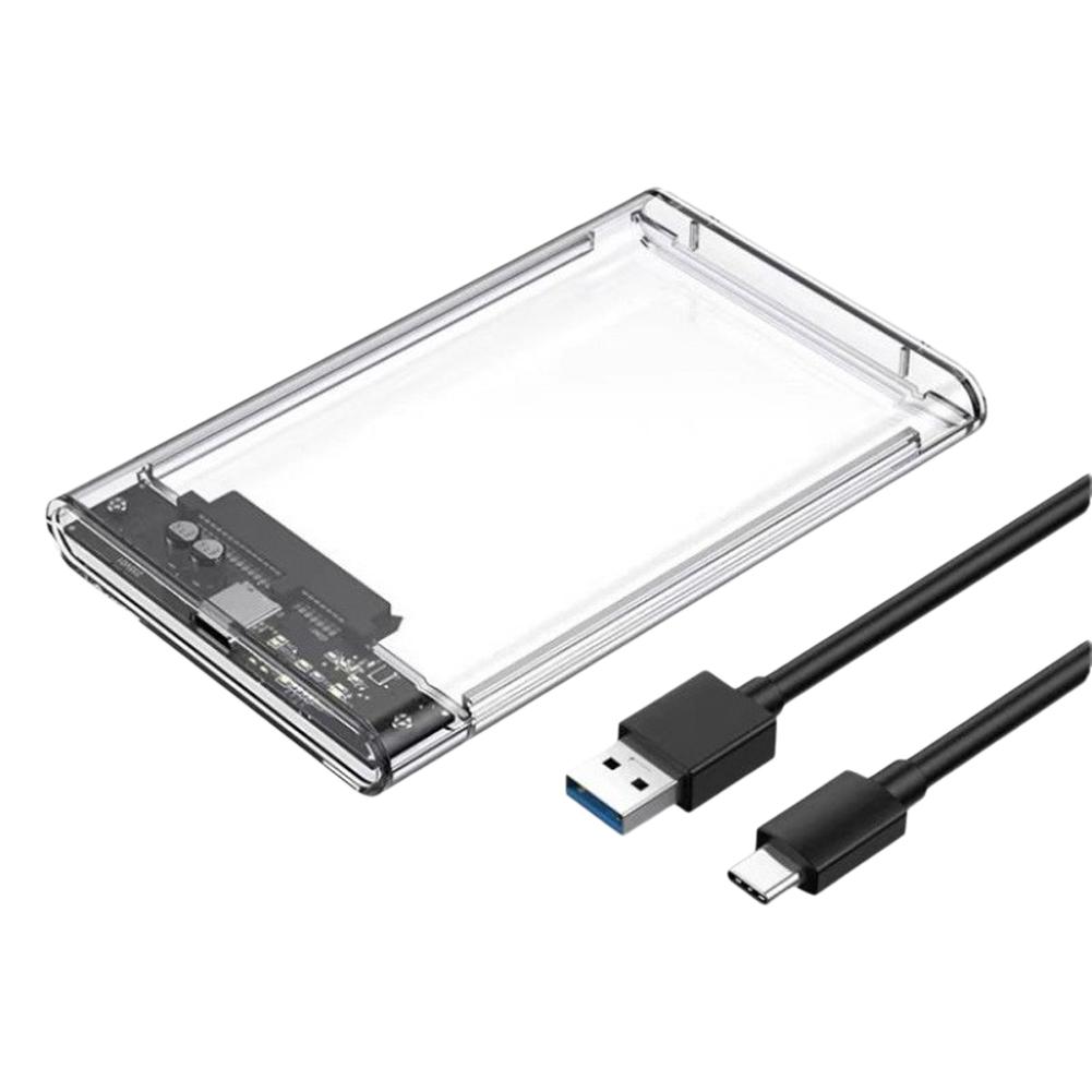 Прозрачный внешний корпус для 2,5-дюймового SATA жесткого диска USB 3.0 Высокоскоростной корпус для SSD HDD для ноутбука и настольного компьютера SSD-бокс без инструментов