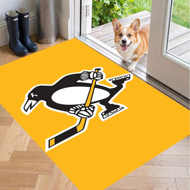 Soft Floor Carpet Pittsburgh Penguins Pattern Area Rug Decorative Mat For Home Room Decoration