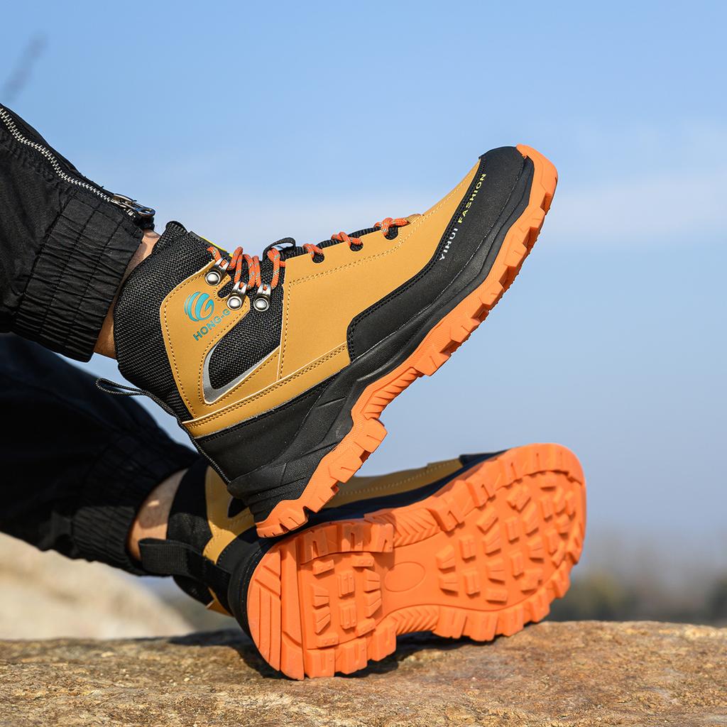 Водонепроницаемые мужские ботинки Защитная обувь Защитные ботинки с защитой от проколов Безопасная обувь со стальным подноском Неразрушимая конструкция Защитные ботинки