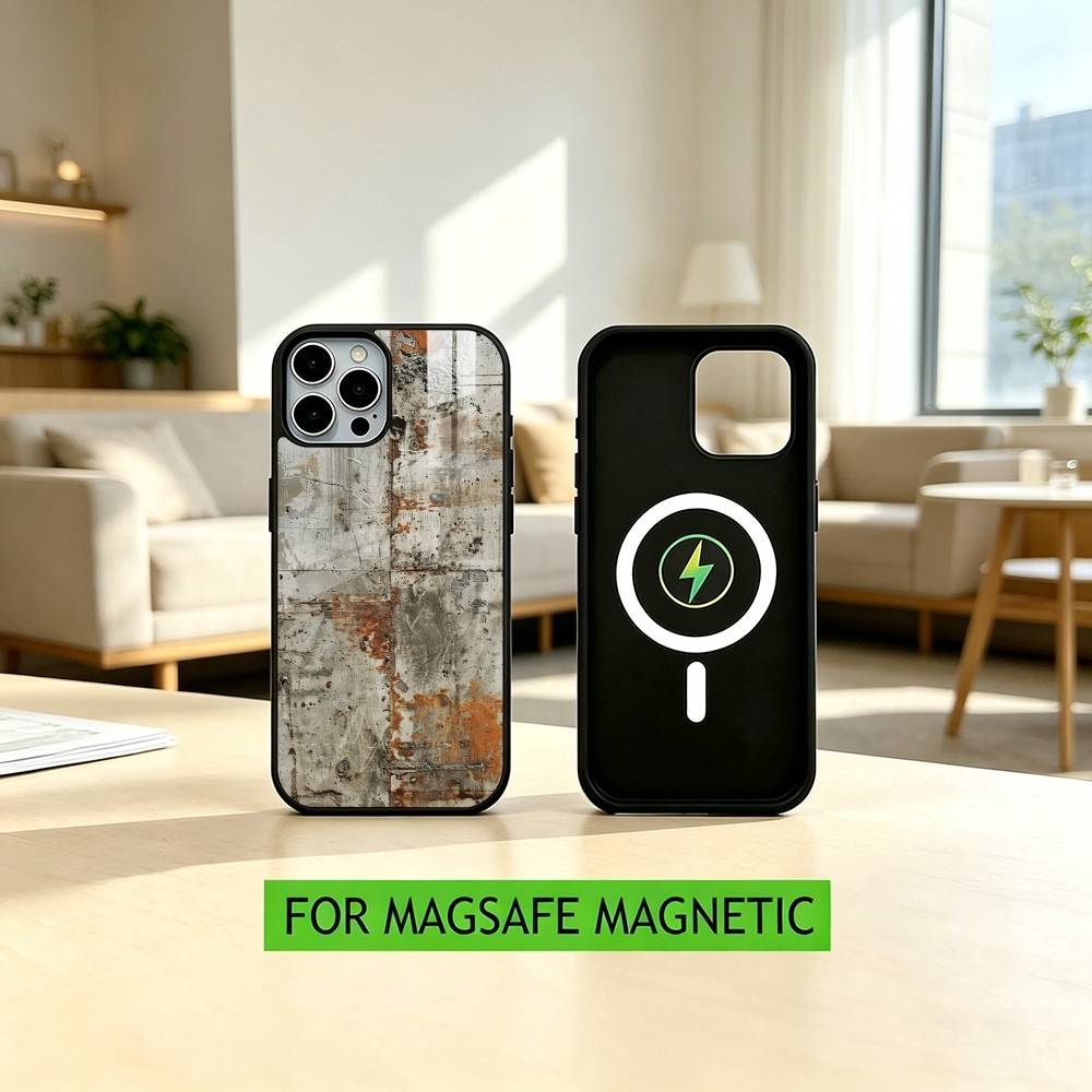 Industrial Style Retro Rusty Phone Case For iPhone17,16,15,14,13,12,11 Plus,Pro Magnetic For Magsafe Wireless Charging
