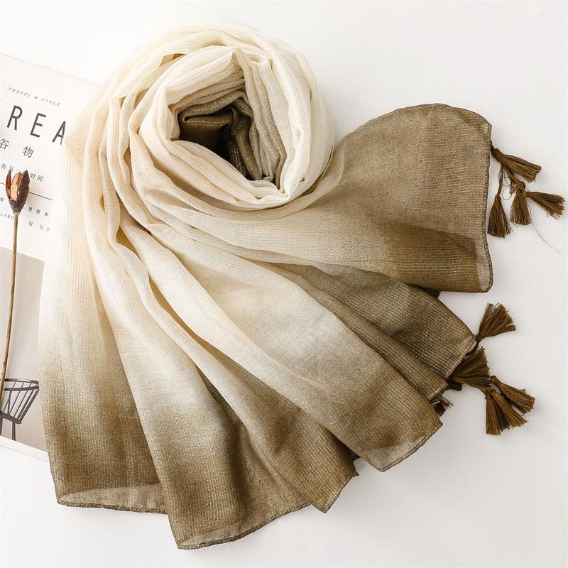 New Autumn and Winter Women Scarf Soft Shawl Cotton Linen Feeling Tassel Pashmina Muslim Hijab Wrap Lady Viscose Scarf