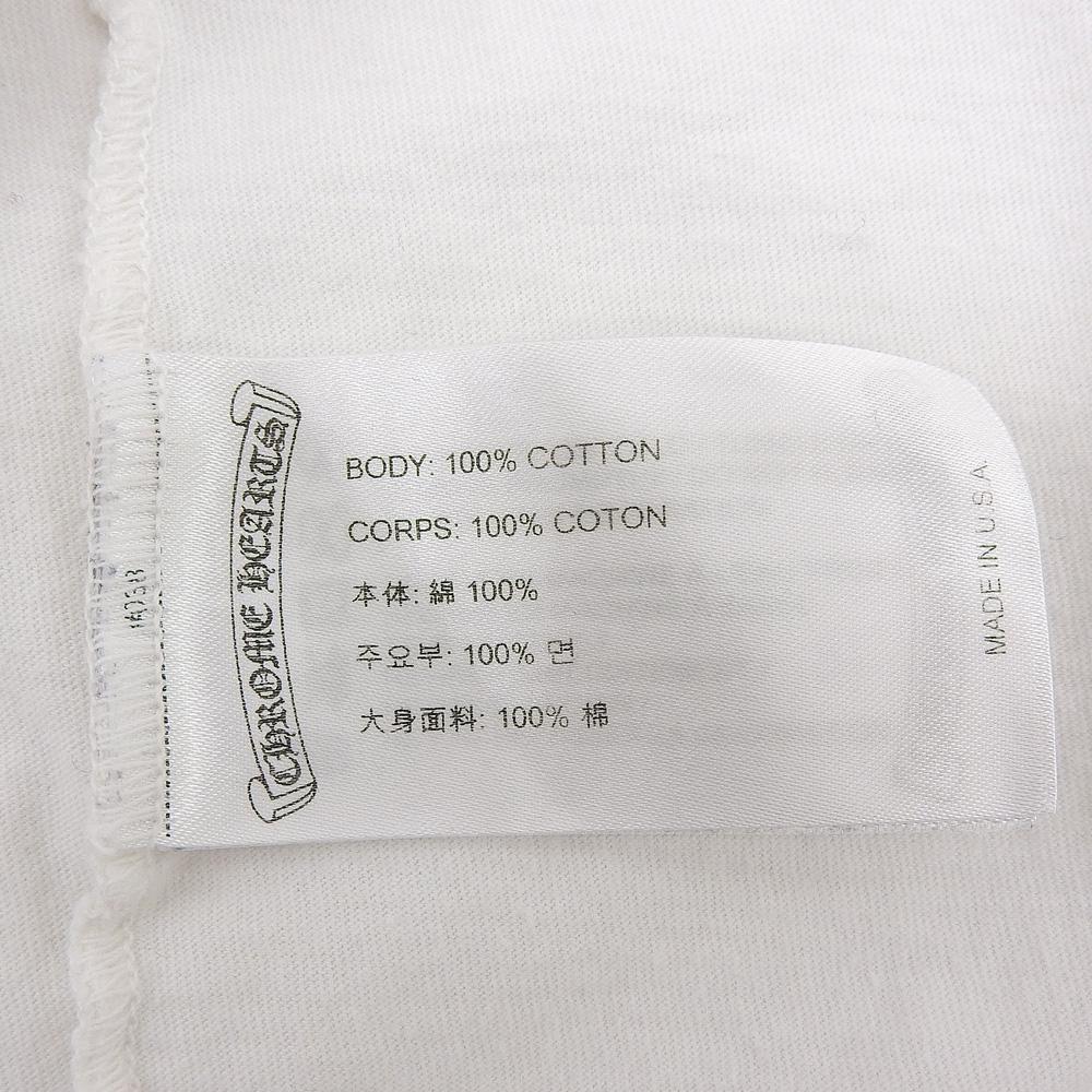 CHROME HEARTS Мужская белая футболка с длинным рукавом с ЛОГОТИПОМ НА ШЕЕ и НАГРУДНЫМ КАРМАНОМ, размер XL, топы XL белыйПодержанный