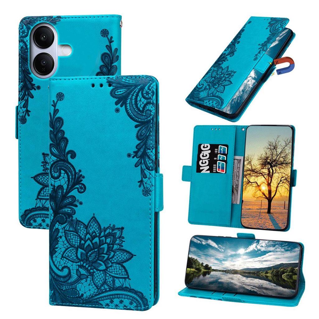 Lace Floral Print PU Leather Flip Wallet Phone Case for Vivo V60 Lite 4G/5G Cover