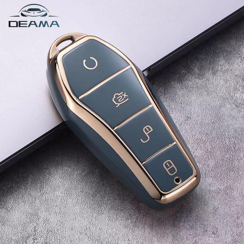 4 кнопки ТПУ чехол для ключа автомобиля для BYD Atto 3 Han EV Dolphin Пульт дистанционного управления Защитная крышка Автоаксессуары