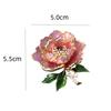 Chinese Style Flower Brooches Luxury Enamel Large Flower Enamel Pin Peony Brooch Pins  Women