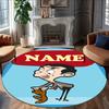 Customizable M-Mr Bean2 Round Non-Slip Carpet - Ideal for Garden, Picnic, Office, Perfect for Decoration, Suitable For All Seasons