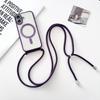 For iPhone 17 Case Compatible with MagSafe Electroplating TPU Phone Cover with Long Lanyard