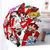 1pc Chibi Characters Outdoor Umbrella - Automatic Opening/Closing, Portable 3-Fold Design, 8-Rib Iron Frame - Perfect Gift for Fans, Travelers, D