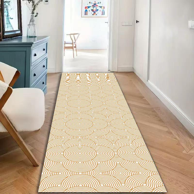 Geometric Arc Pattern Corridor Carpet Non-slip Washable Entrance Kitchen Floor Mat for Hallway Home Decor