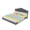 Modern minimalist soft bed, comfortable and soft headboard, 160*200CM, gray, low box bed frame does not include gas rod, does not include mattress.