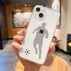 Football Player Soccer Art Clear Phone Case For iPhone 14 13 11 12 Pro Max X XR XS 7 8 Plus SE Soft Silicone Cover Coque Funda