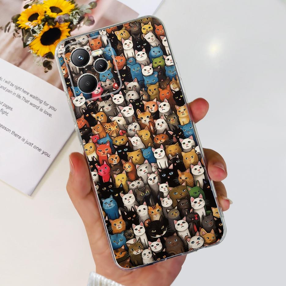 Чехол для Realme C35 RMX3511 Стильный окрашенный чехол Прозрачный силиконовый Мягкий тонкий чехол для телефона Для Realme C35 C 35 RealmeC35 Fundas Shell
