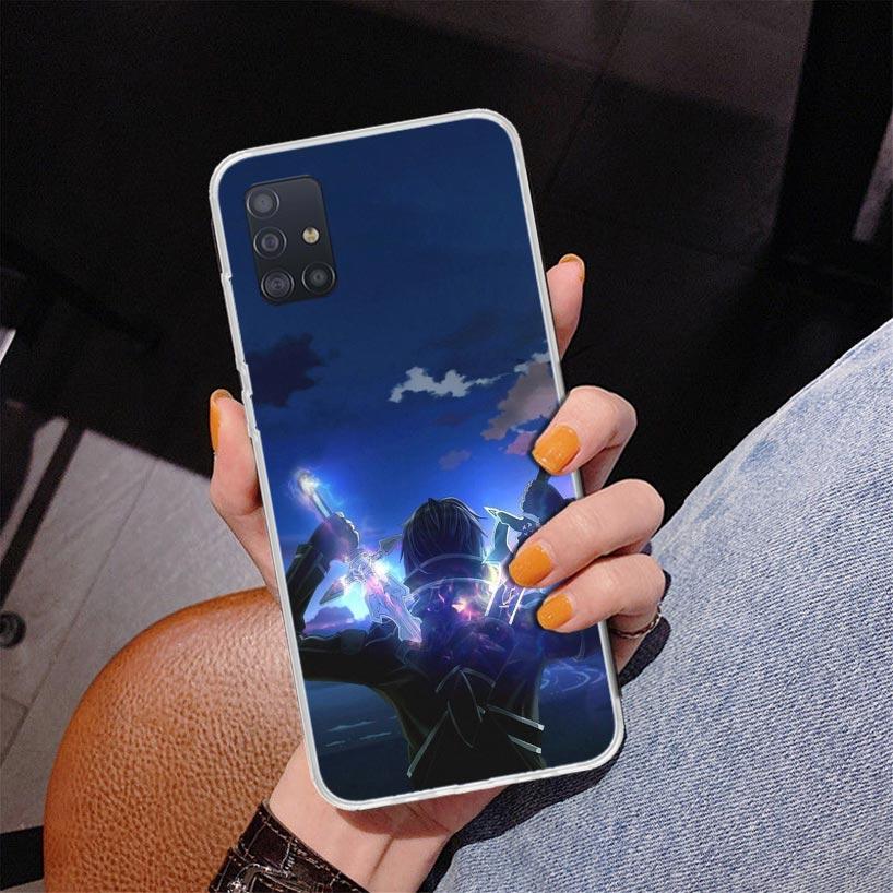 Чехол для телефона Аниме Sword Art Online Для Samsung Galaxy A52 A32 A22 A12 A51 A31 A50S A30S A20S A10S Note 20 Ultra 10 Plus S10 A72 A