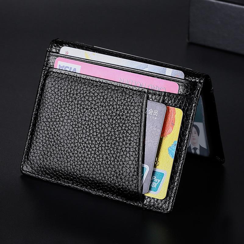 Fashion Super Slim Soft Wallet Genuine Leather Mini Credit Card Walet Purse Men Thin Small Cards Cases Holders Mens Accessories