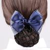 Lady Nurse Bowknot Ribbon Stripe Women Barrette Net Bun Crochet Net Bun Hair Cover Net Bun Snood