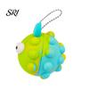 Bubble Popping Ball Devil Horn Stress Relief Push Toy with Chain Decompression Silicone Fidget