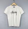 Винтажная футболка Stussy с граффити-принтом Мужская Размер S Белый Топ Логотип Скейт-банда Унисекс Футболка