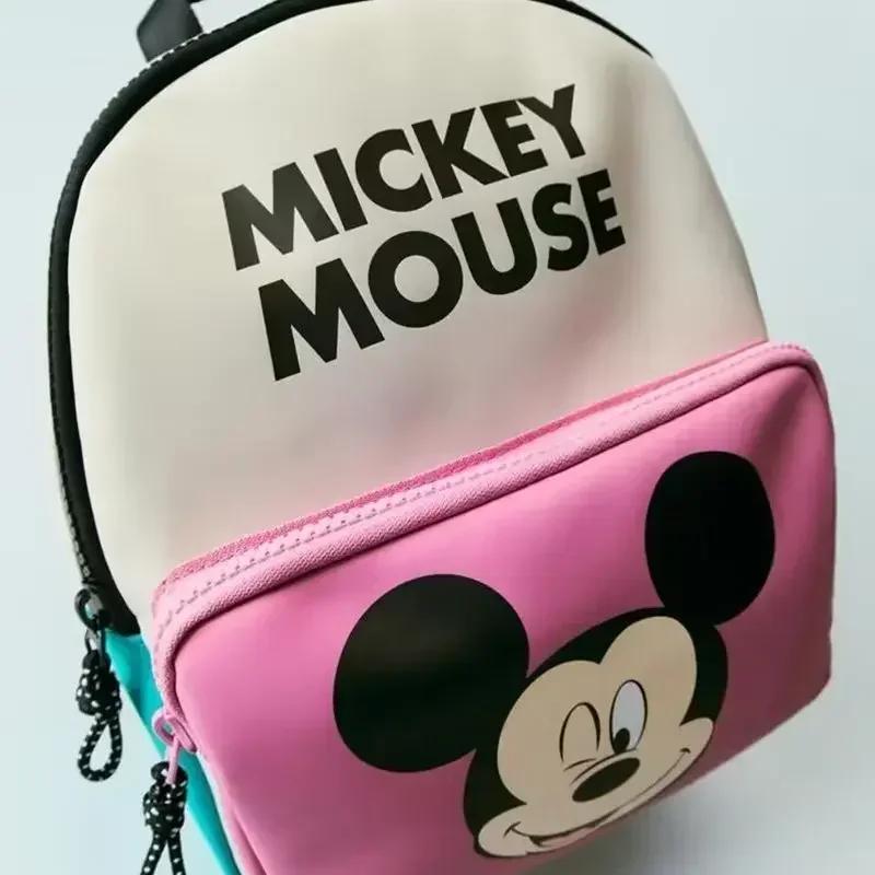 Disney Милый детский рюкзак Микки Маус для девочек с мультяшным принтом, большая вместимость для хранения книг, детский рюкзак в детский сад