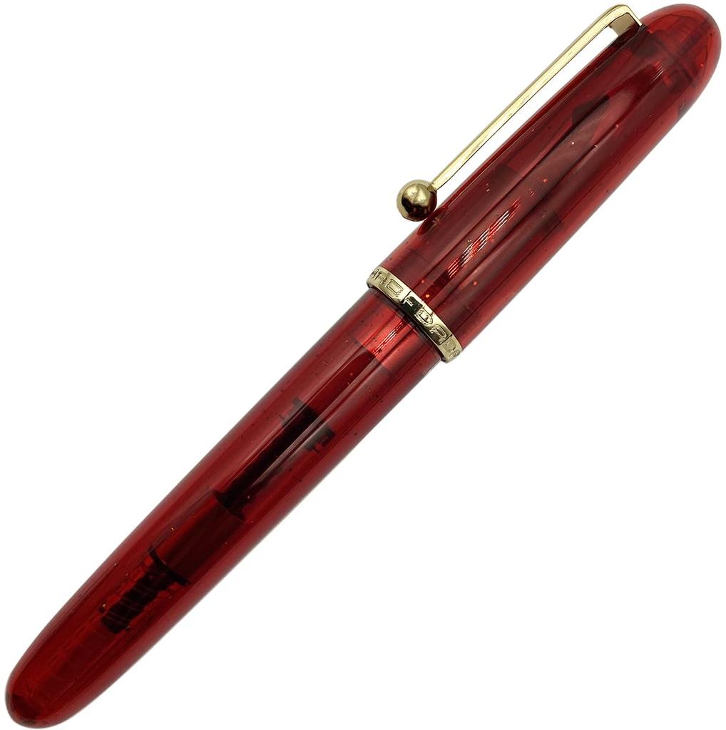 Gullor Acrylic Fountain Heartbeat Transparent Medium Nib Pen, Tip, Red, (0.7mm)